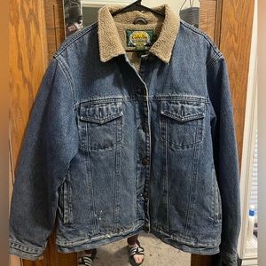 Cabelas denim Sherpa work jacket